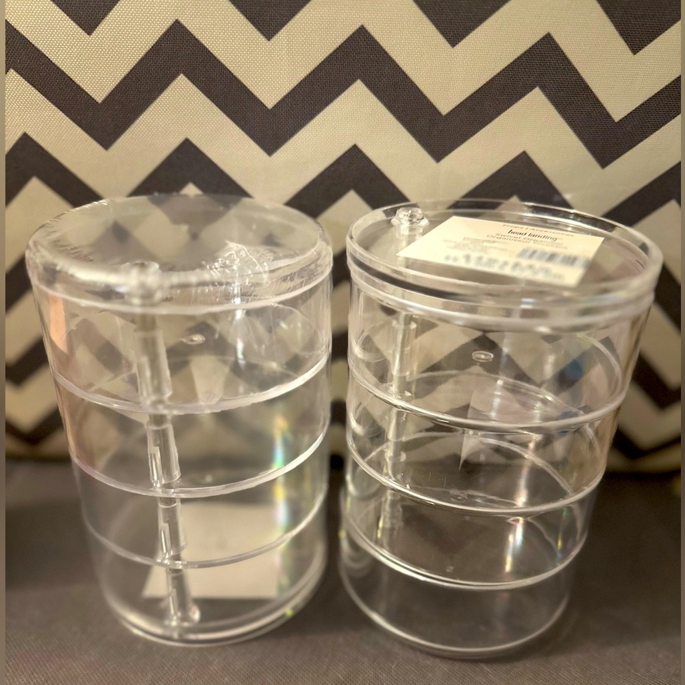 NWT Clear Acrylic Stacked Organizer, Round